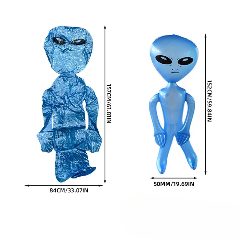 Green Inflatable Alien, Set of 2, Outer Space Decorations, 34/60 Inch ...