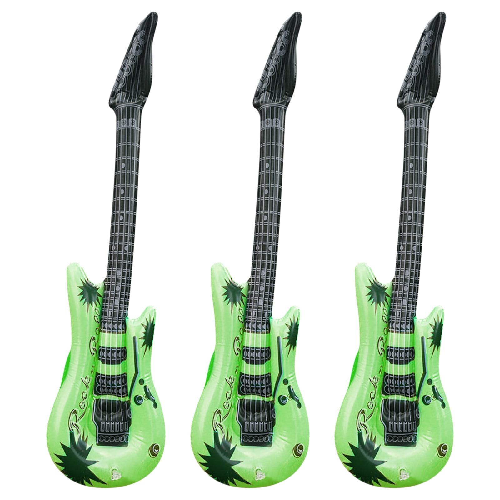 Green Inflatable Guitar Party Props Set Of 3 Large Blow Up Musical ...