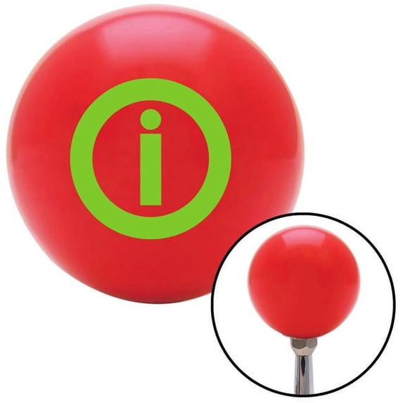 Green Info Red Shift Knob with M16 x 1.5 Insert Shifter Auto Manual Custom Brody