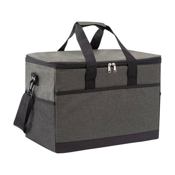 Green Insulated Cooler Bag Large Capacity Waterproof Thermal Tote For Picnic Camping Travel Lunch Oxford Fabric 12.6x11x8.3 Inches 1 Pack