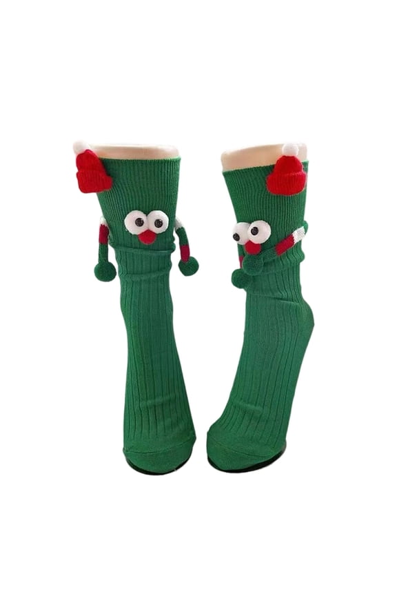 Green Interactive Magnetic Socks Long Length For Sweat Absorption And Comfort In Sports And Casual Use With A Stretchy Fit