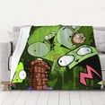 thumbnail image 1 of Green Invader Zim Gir Thick Blanket Cozy Soft Fuzzy Anti-pilling Flannel Throw Blanket Warm Sofa Bed Blanket 40"x30" For Adult Teen Kids, 1 of 7