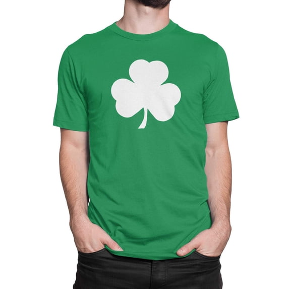 Green Irish Shamrock T-shirt St Patricks Day Mens Ireland Pride Four Leaf Clo...