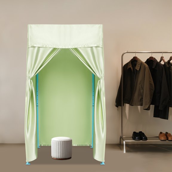 Green Iron 100*100*200cm Folding Fitting Room Shading Cloth Portable Dressing Room X-Bracket Dressing Room