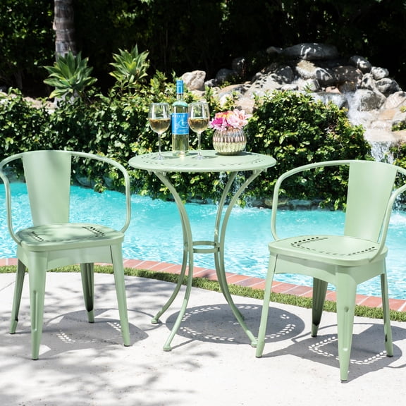 Green Iron Furniture - Water - Resistant - Courtyard Chat / Chat in the courtyard pleasantly