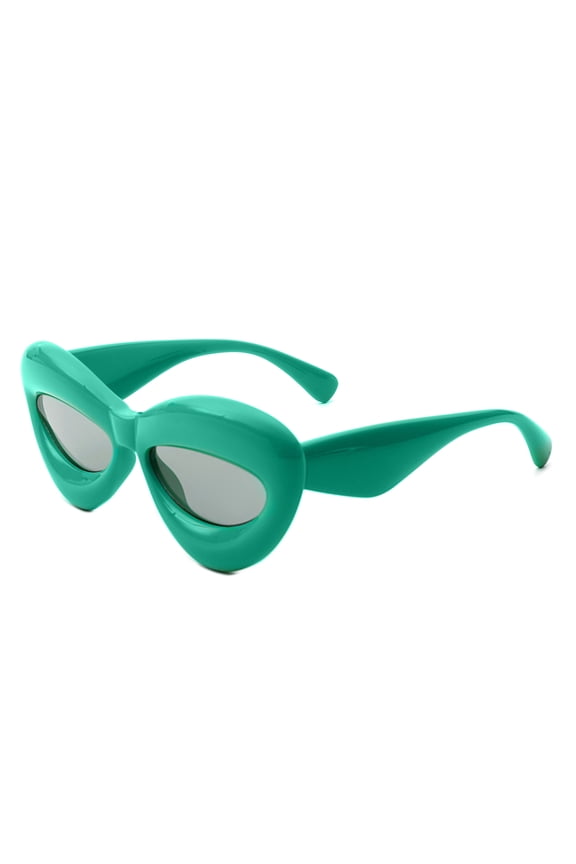 Green Irregular Frame Sunglasses - Green Lens UV Protection Fresh Summer Eyewear