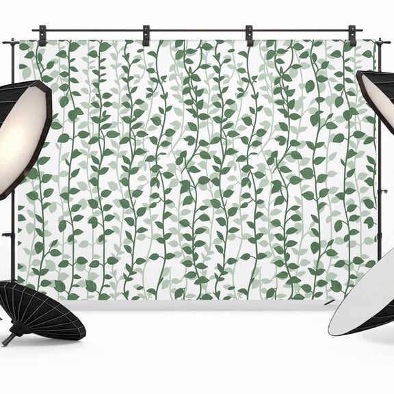 Green Ivy Leaves Backdrop for Photoshoot,Photography Photo Studio Background Wall Backdrop,Spring Plants Botanical Modern Country Back Drop Banner Panel for Portraits Wedding Live Streaming 12x8Ft