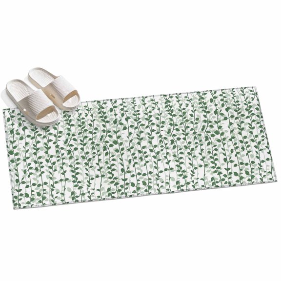 Green Ivy Leaves Hallway Runner Rug 2x6 Washable Non Slip Kitchen Runner Rug for Bedside Bathroom Spring Plants Botanical Modern Country Indoor Floor Carpet Area Rugs for Living Room Bedroom Office
