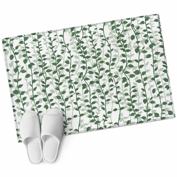 Green Ivy Leaves Large Area Rugs for Bedroom Living Room, Soft Non Slip Carpet Bedside Rug, Spring Plants Botanical Modern Country Rectangular Floor Cover Kitchen Accent Rug 2'x3' for Office