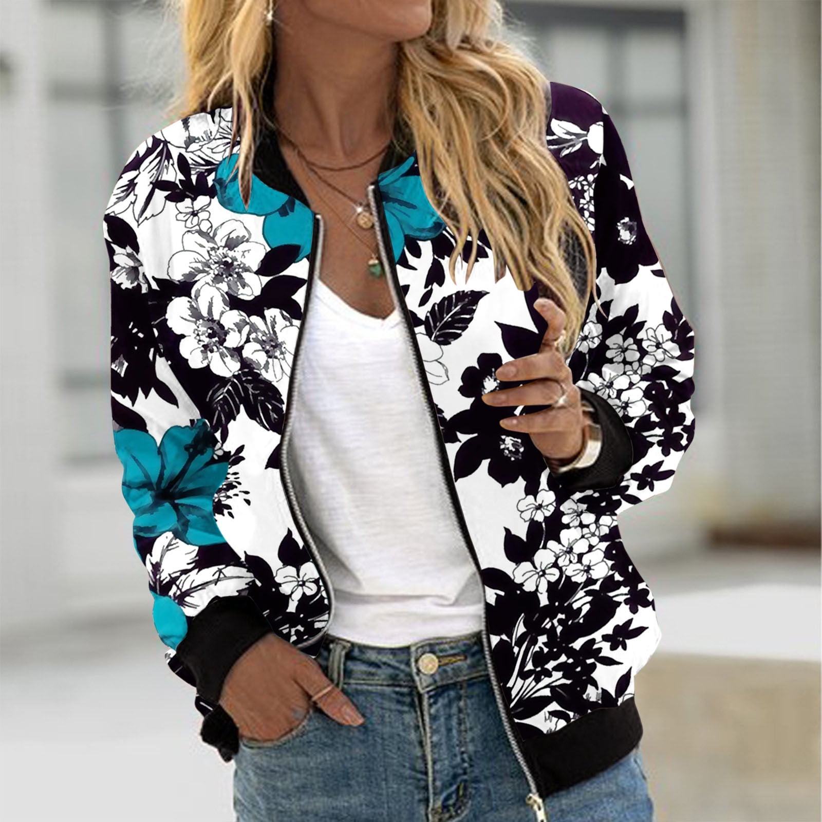 Green Jacket, Fall Fashion Womens Full Zipped Bomber Jacket Casual Long