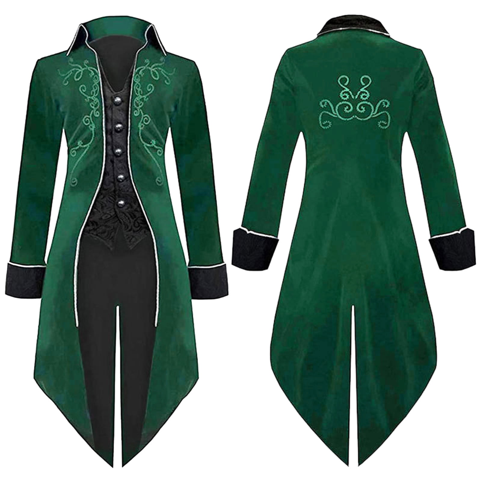 Garfinckel's Green ロングマント Green Jackets For Men Mens Male Slim Retro Punk Jacket Gold