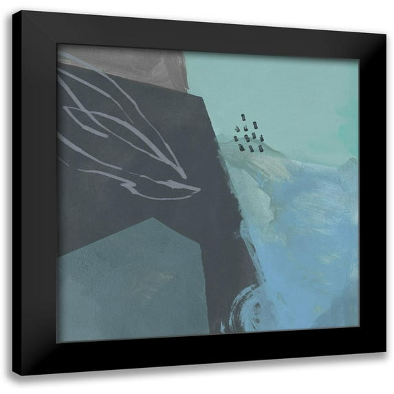 Green, Jacob 12x12 Black Modern Framed Museum Art Print Titled - Steely Abstract III