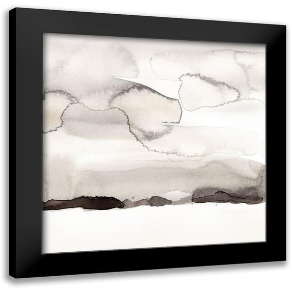 Green, Jacob 12x12 Black Modern Framed Museum Art Print Titled - Watercolor Abstract Horizon I