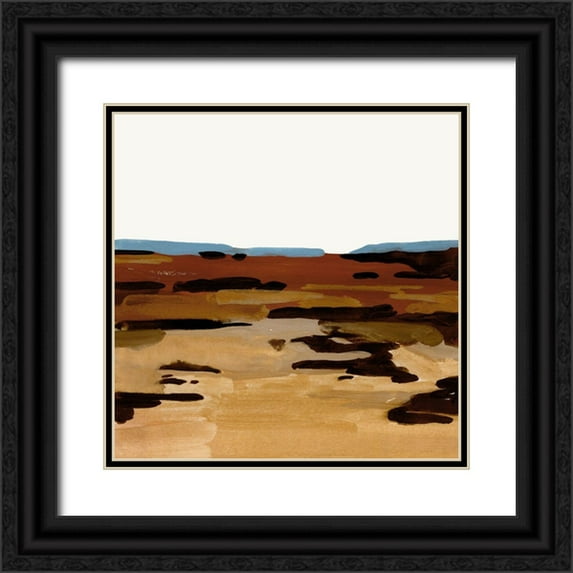 Green, Jacob 12x12 Black Ornate Wood Framed with Double Matting Museum Art Print Titled - Red Desert II