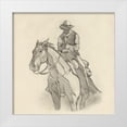 thumbnail image 1 of Green, Jacob 12x12 White Modern Wood Framed Museum Art Print Titled - Western Rider Sketch II, 1 of 4