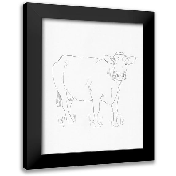 Green, Jacob 12x14 Black Modern Framed Museum Art Print Titled - Limousin Cattle III