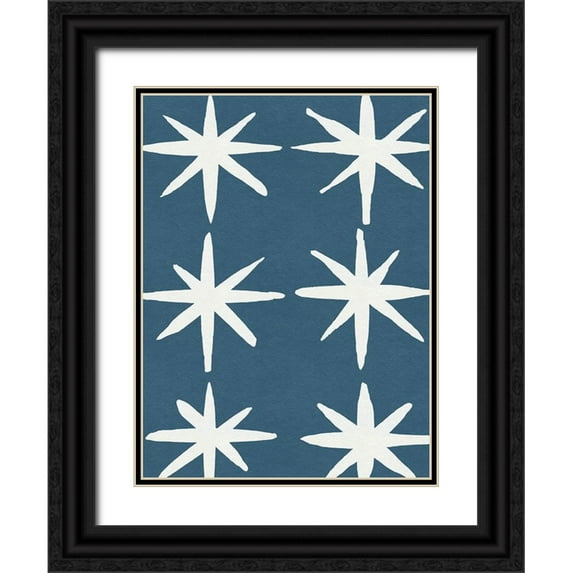 Green, Jacob 12x14 Black Ornate Wood Framed with Double Matting Museum Art Print Titled - Shibori Pattern IV