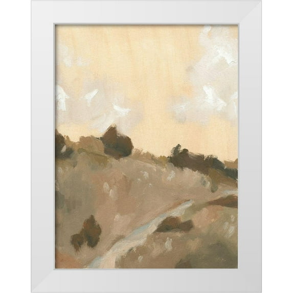 Green, Jacob 12x14 White Modern Wood Framed Museum Art Print Titled - Hillside Walking Path IV
