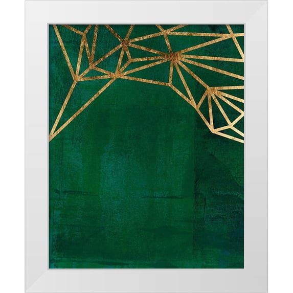 Green, Jacob 12x14 White Modern Wood Framed Museum Art Print Titled - Jungle Web II