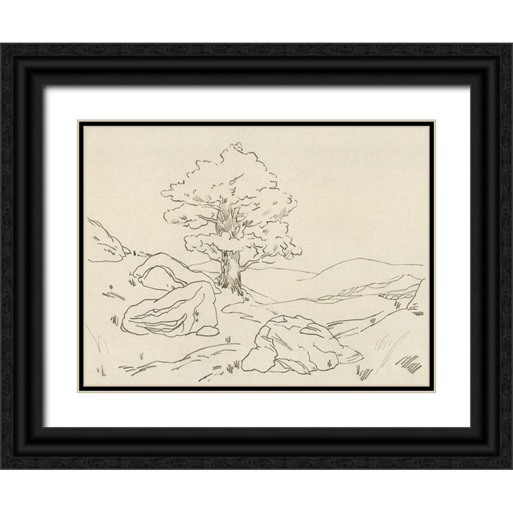 Green, Jacob 14x12 Black Ornate Wood Framed with Double Matting Museum