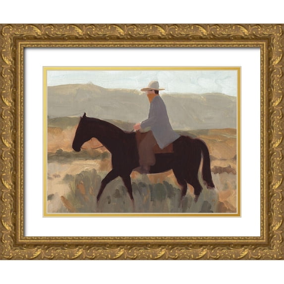 Green, Jacob 14x12 Gold Ornate Wood Framed with Double Matting Museum Art Print Titled - Folk Bandit II