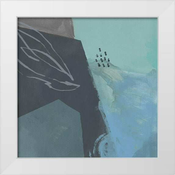 Green, Jacob 15x15 White Modern Wood Framed Museum Art Print Titled - Steely Abstract III