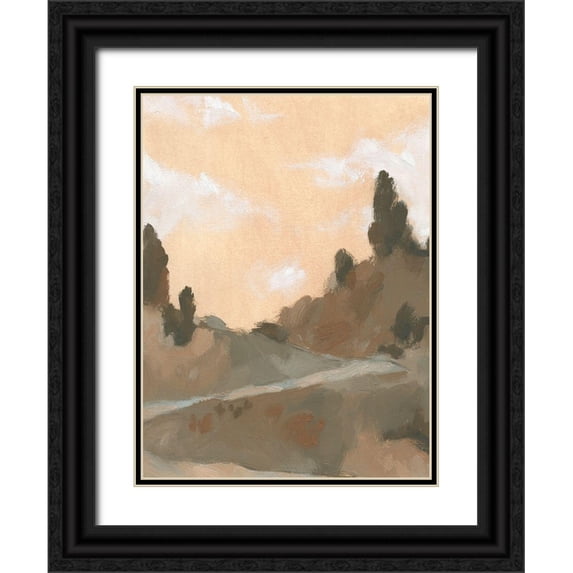 Green, Jacob 15x18 Black Ornate Wood Framed with Double Matting Museum Art Print Titled - Hillside Walking Path V