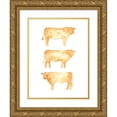 thumbnail image 1 of Green, Jacob 15x18 Gold Ornate Wood Framed with Double Matting Museum Art Print Titled - Hereford Trio II, 1 of 4