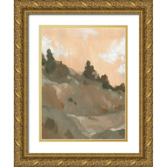 Green, Jacob 15x18 Gold Ornate Wood Framed with Double Matting Museum Art Print Titled - Hillside Walking Path II