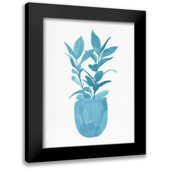 Green, Jacob 19x24 Black Modern Framed Museum Art Print Titled - Watercolor House Plant III