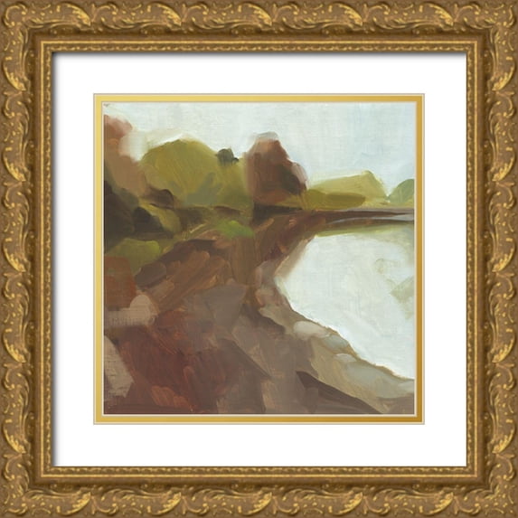 Green, Jacob 20x20 Gold Ornate Wood Framed with Double Matting Museum Art Print Titled - Low Country Landscape IV
