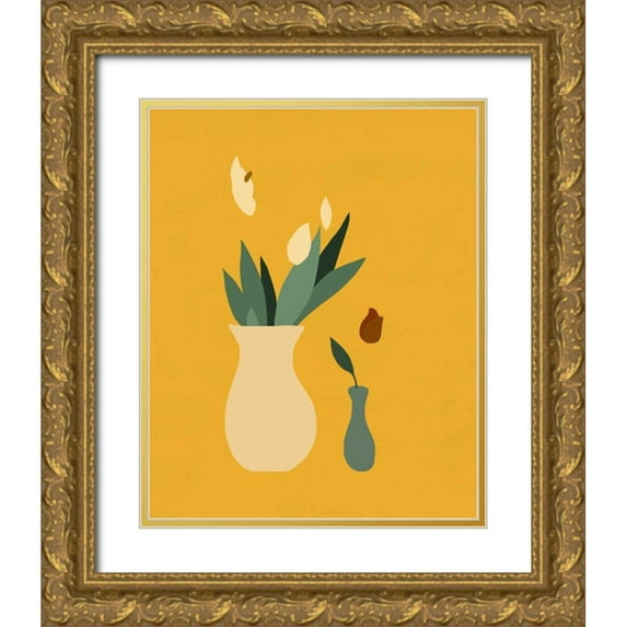 Green, Jacob 20x24 Gold Ornate Wood Framed with Double Matting Museum Art Print Titled - Mod Peace Lily II