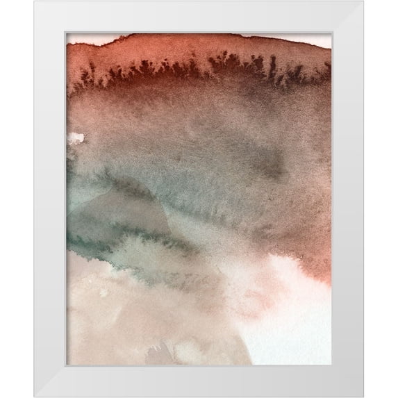 Green, Jacob 20x24 White Modern Wood Framed Museum Art Print Titled - Red Ochre Abstract IV