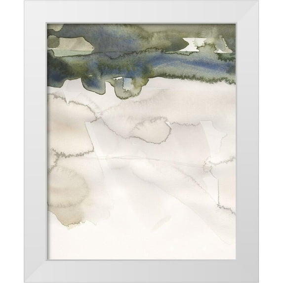 Green, Jacob 20x24 White Modern Wood Framed Museum Art Print Titled - Watercolor Abstract Horizon IV
