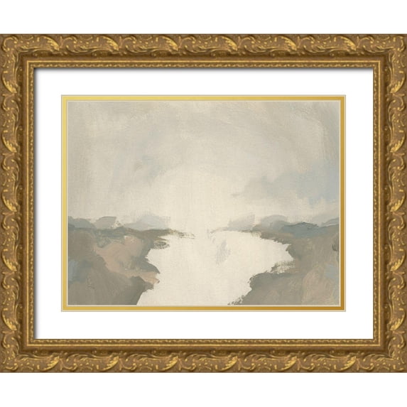 Green, Jacob 24x19 Gold Ornate Wood Framed with Double Matting Museum Art Print Titled - Smoke River II