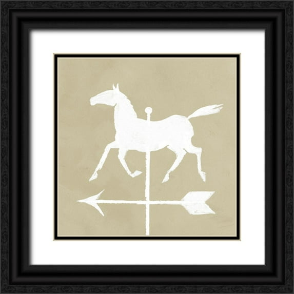 Green, Jacob 26x26 Black Ornate Wood Framed with Double Matting Museum Art Print Titled - Weathervane II