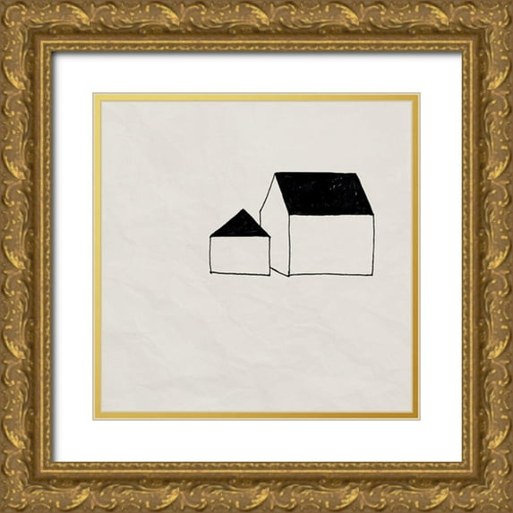 Green, Jacob 26x26 Gold Ornate Wood Framed with Double Matting Museum Art Print Titled - Simple Structures I
