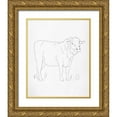 thumbnail image 1 of Green, Jacob 26x32 Gold Ornate Wood Framed with Double Matting Museum Art Print Titled - Limousin Cattle I, 1 of 4