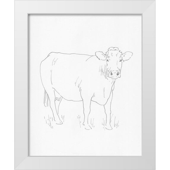 Green, Jacob 26x32 White Modern Wood Framed Museum Art Print Titled - Limousin Cattle III