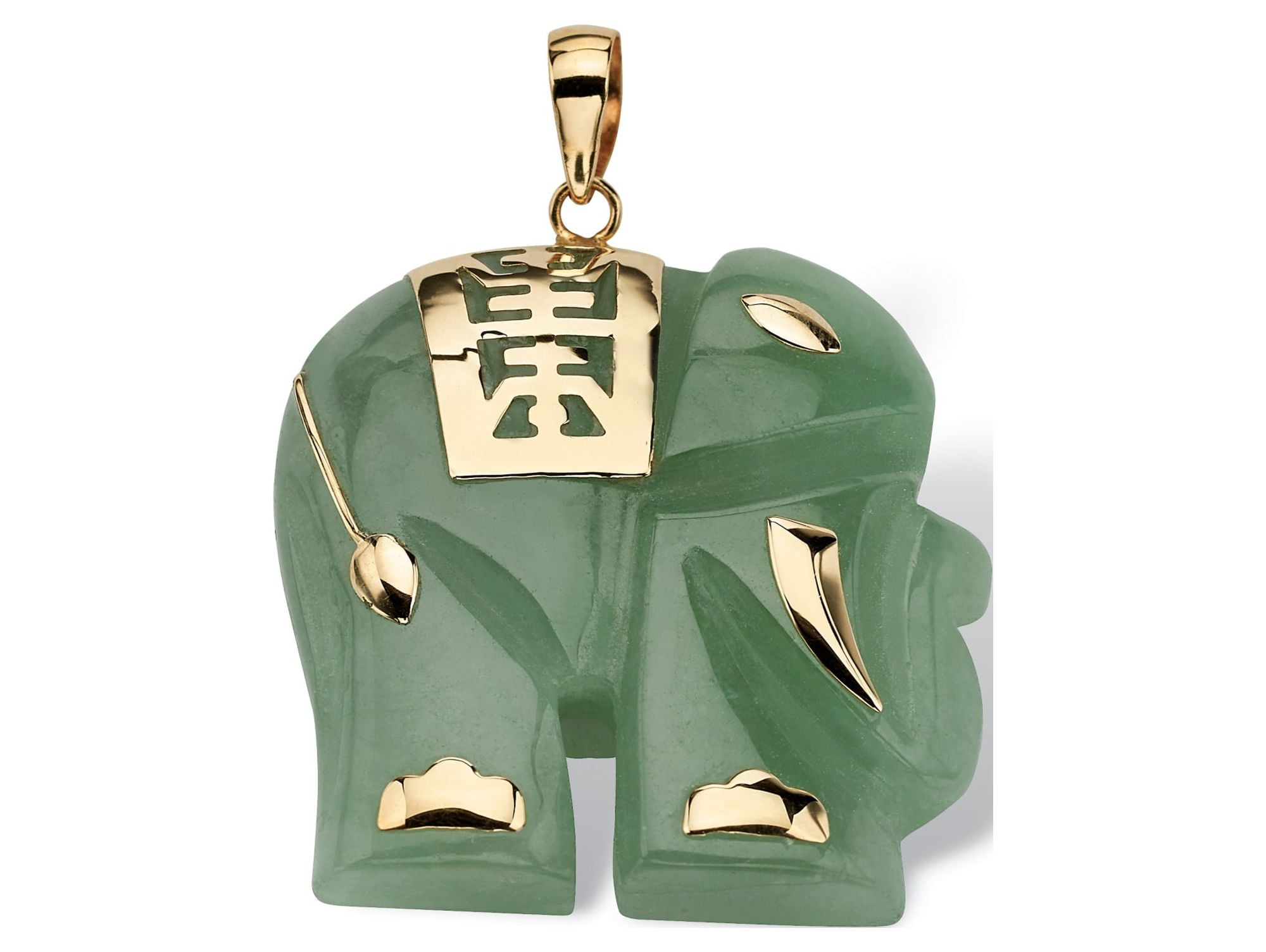 Jade and gold elephant pendant sale