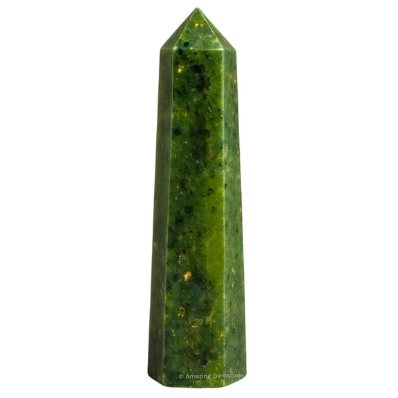 Green Jade Crystal Tower Obelisk Point (3" to 4" INCH)