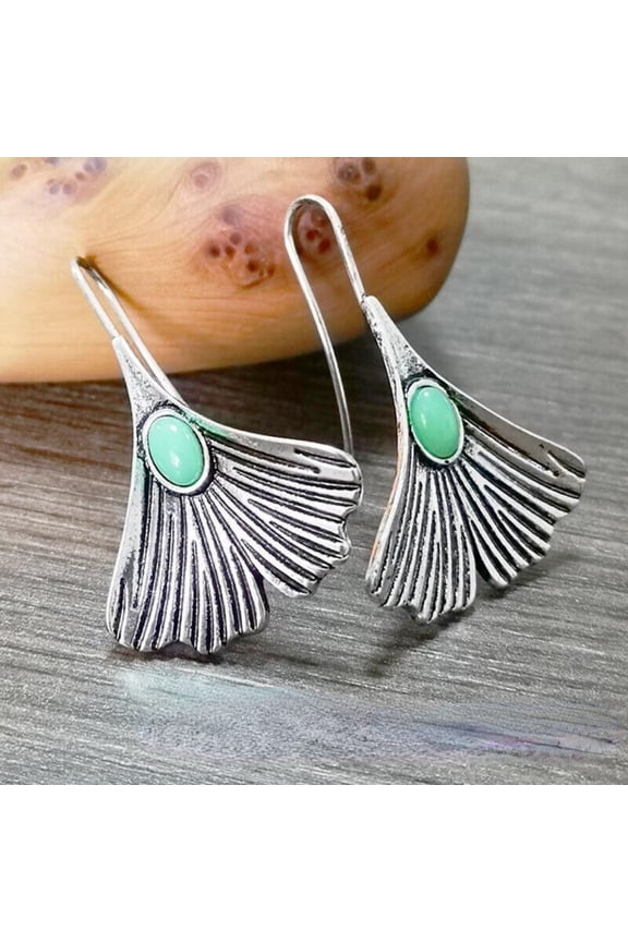 Green Jade Earrings Women Amulet Stone Natural Jewelry Charm