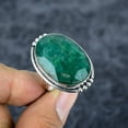 thumbnail image 1 of Green Jade Gemstone Handmade 925 Sterling Silver Ring Size 8, 1 of 4