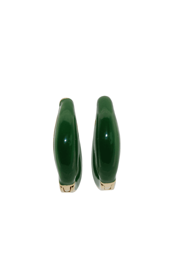 Green Jade Hoop Gold Earrings 280
