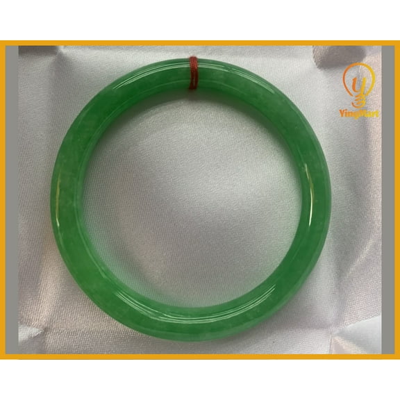 Green Jadeite Jade Bangle Bracelet 48–71mm | Vintage Gemstone Jewelry for Men – Mother days gift – Elegant Gift Bracelet for Sister, Grandma (Needsizeadvice)