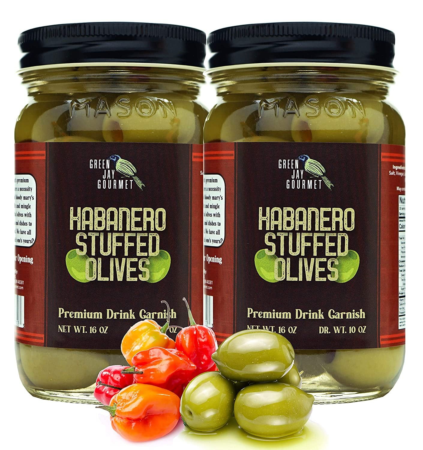 Green Jay Gourmet Habanero Stuffed Olives Stuffed Green Olives for