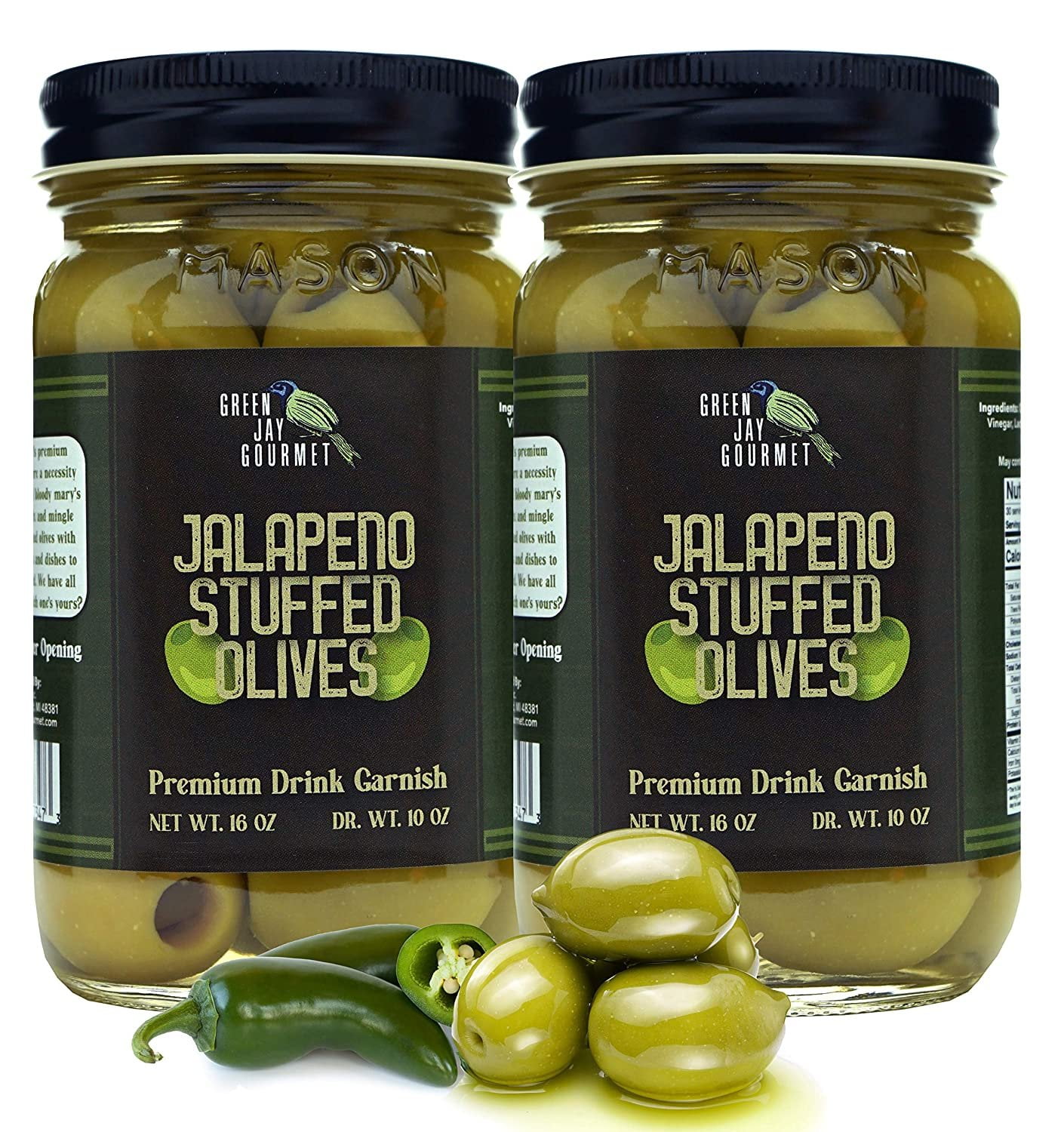 Green Jay Gourmet Jalapeno Stuffed Olives Stuffed Green Olives for
