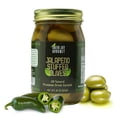 thumbnail image 1 of Green Jay Gourmet Jalapeno Stuffed Olives  Stuffed Green Olives for Cocktail Garnish & Cheese Board Recipes  Dirty Martini Olives & Cocktail Olives  Gourmet Olives  All Natural  Large  16 Ounces, 1 of 3