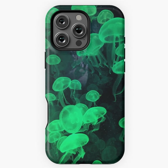 Green Jellyfish in Aquarium Phone Case for iPhone 16 15 14 13 12 11 Pro Max M5911413