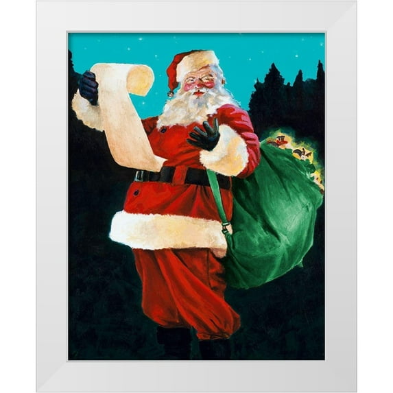 Green, Jenny 15x18 White Modern Wood Framed Museum Art Print Titled - Jolly Old Saint Nick
